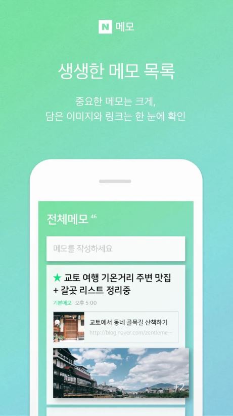 Liste des mémos Naver